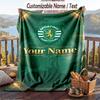 Flannel Blanket Sporting CP Print Custom Name Text Soft Throw for Sofa Bed