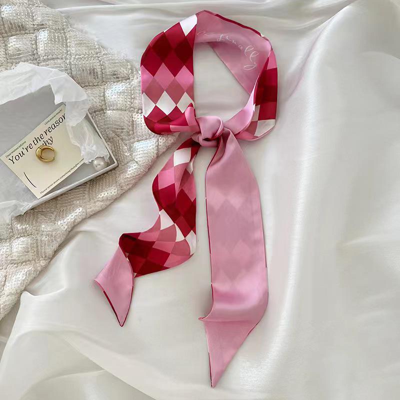Korean Style Silk Scarf and Hairband Set - Versatile Women's Accessory for Summer