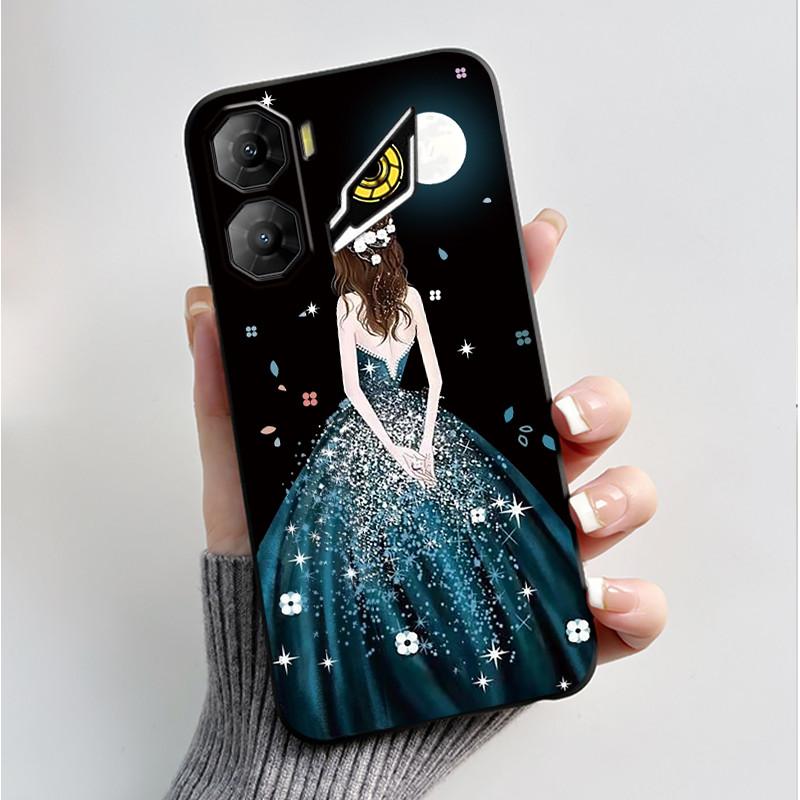 Custodia per Stampa per ZTE Nubia Neo 3 5G Fundas Capa Guscio Nero in Silicone Morbido Copertura ZTE Nubia Neo 3 GT Carina Custodia con Fiore e Cartone Animato