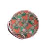 Strawberry Print Logo Canvas Round Coin Purse Handbag Women Handbags Ebony Red Pink 576213-GZRAT-8483