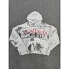 FolwStreet Streetwear Druck Y2K Kapuzenpullover Herren Damen Reißverschlusstasche Kapuzenpullover