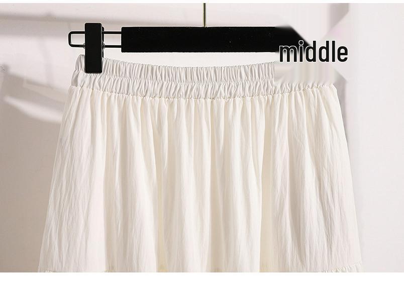 Plus Size Pink Summer A-Line Skirt with Sweet, Slimming Waist-Cinched Layers