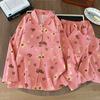 Cloud Cotton Pajamas Women's Spring and Autumn Long-sleeved Cardigan Japanese Sweet Red Plaid Student Large-size Loungewear Set