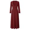 V-Neck Long Sleeve Dress with Tassels, Slim Fit, Elegant Maxi Dress for Women