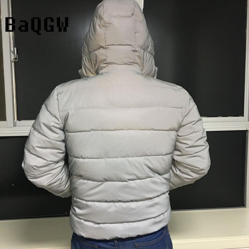 Wintermantel Herren Reflexionsparkas Einfarbig Kapuze Reißverschlusstasche Dick Warm Outdoor Sport Lässig Mode Herren Baumwolljacke