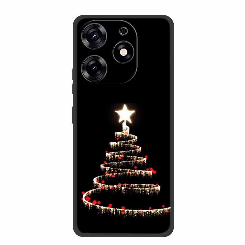 For Tecno Spark Go 2024 Case Merry Christmas Xmas Black Silicon Soft Back Cover Case For Tecno Spark 10 Pro 10C Pop 8 Phone Case