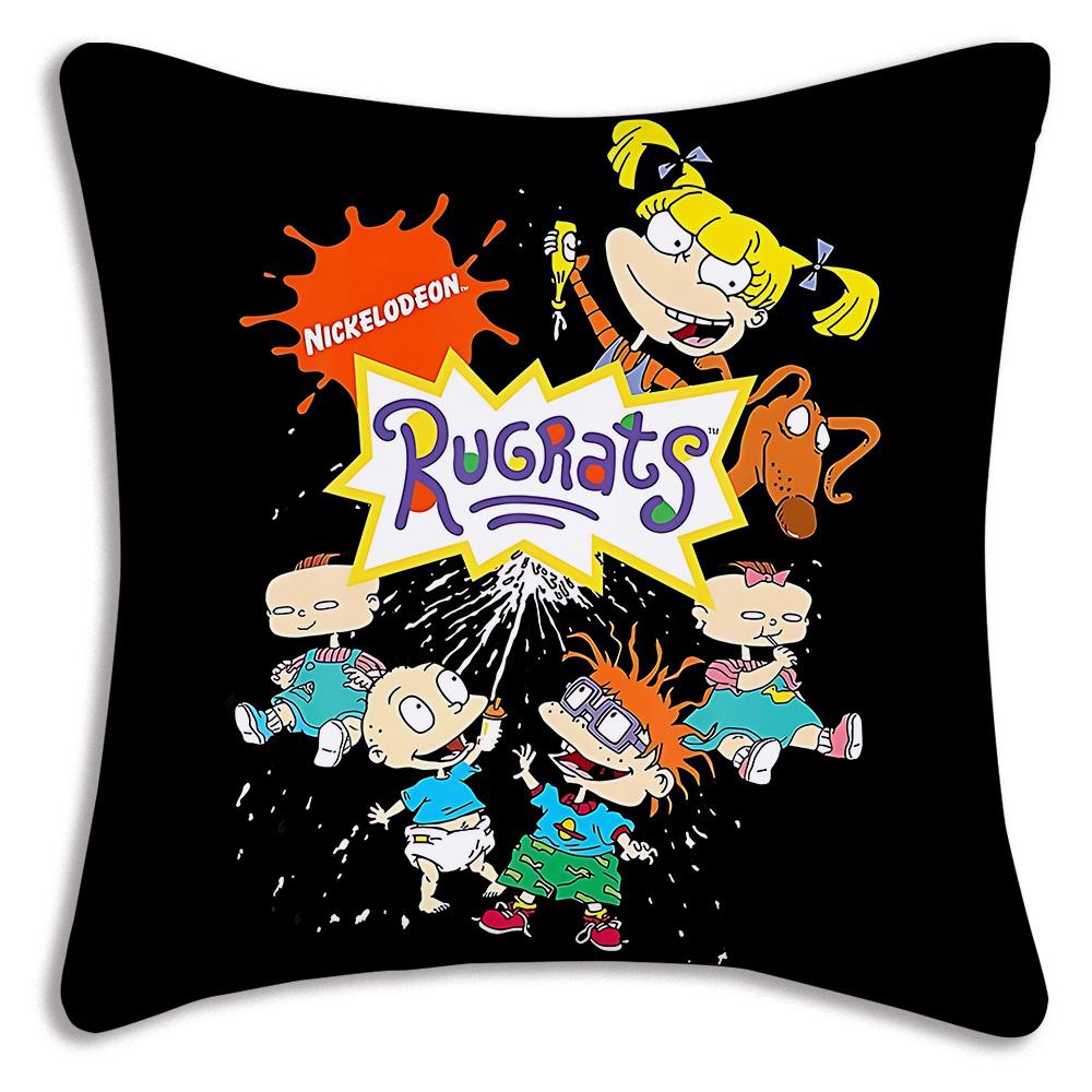 Anime Funny R-Rugrats Pillow Covers Cartoon Sofa Decorative Home Double-Sided Printing Short Plush Cute Cushion Cover