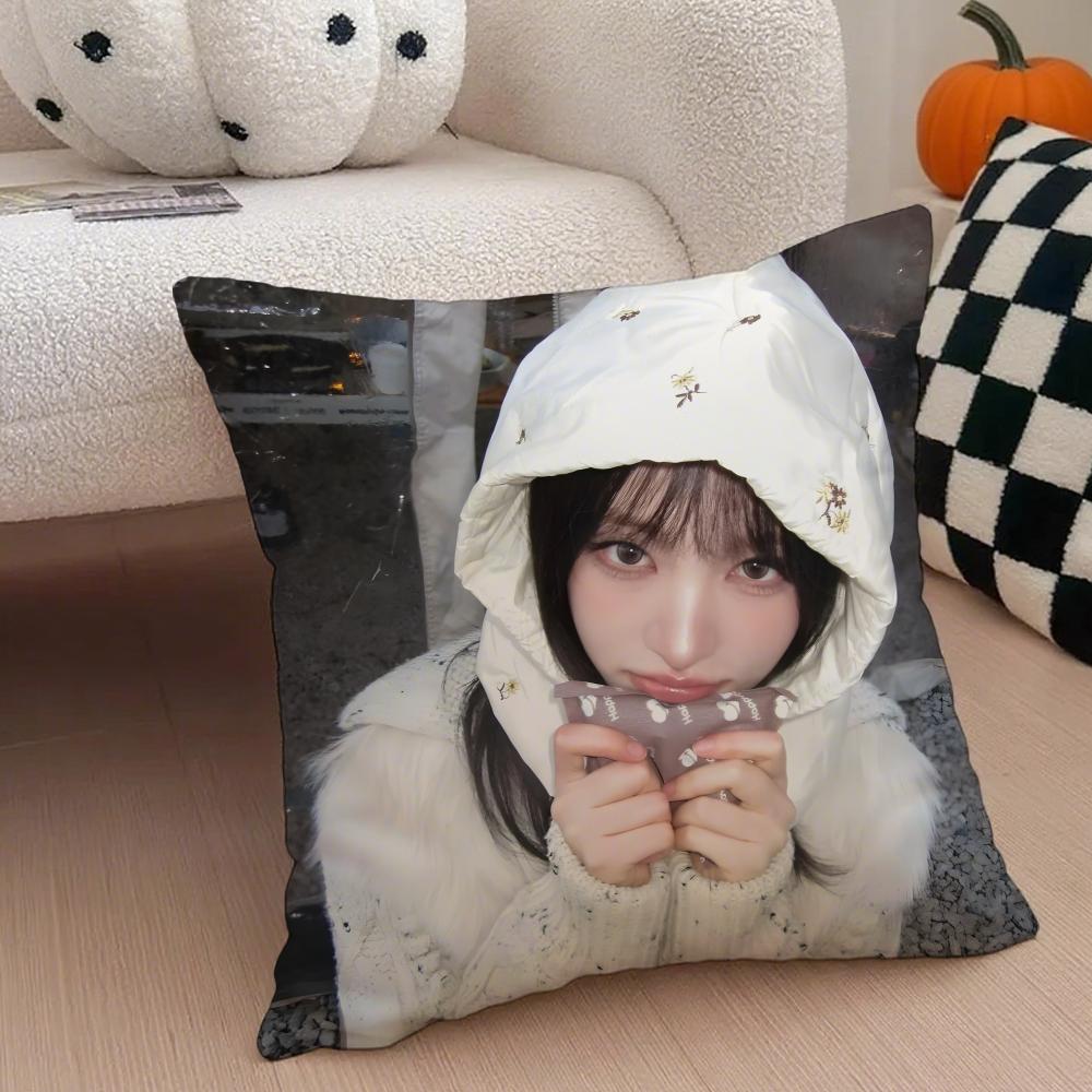 Korean KKim Ji Wons Beautiful Girl Cushion Cover Throw Pillow Cover Hidden Button Durable Polyester Chair Cushion