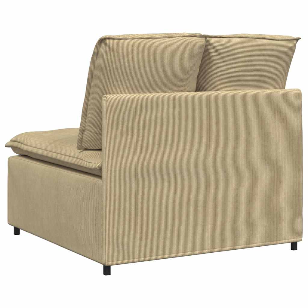 Modular Sofa Center Module with Cushions Grey Green 100 Cm