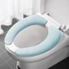 Universal Toilet Seat Cover Soft Closestool Paste Solid Color Toilet Sticky Seat Pad Washable Bathroom Warmer Seat Lid Cover Pad