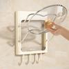 Wall Mounted Hair Dryer Storage Rack Curling Iron Holder Bathroom Organizer Storage Shelf Bathroom No-Drilling Kitchen Lid Rack