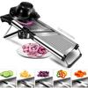 Professional Kitchen Mandolin - Adjustable Multi-Function Stainless Steel Vegetable Mandolin with Foldable Non-Slip Foot