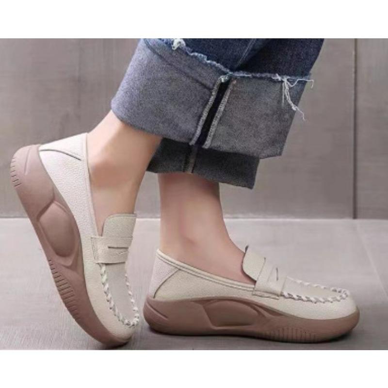 New Thick-soled Soft-soled Casual Shoes, Anti-slip and Waterproof Bean Shoes