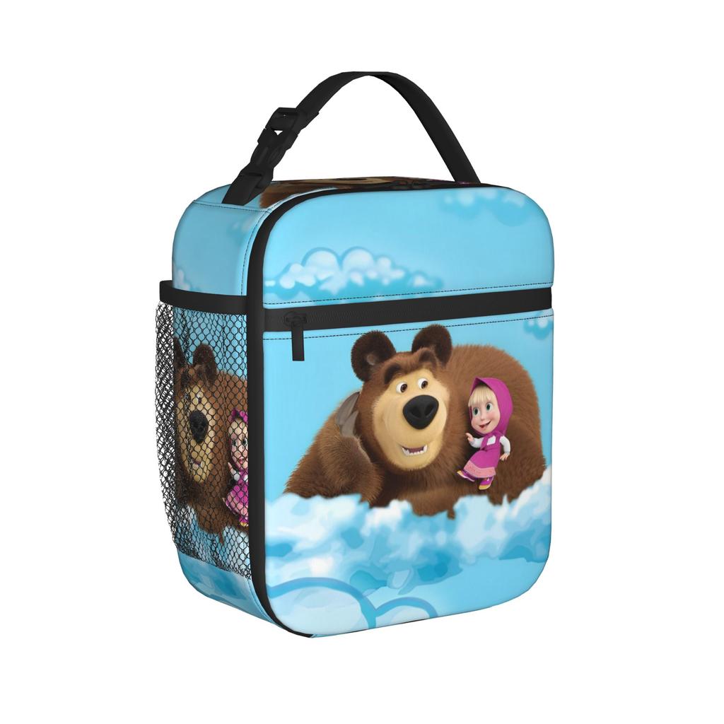 Cute Cartoon M-Masha And Bear Insulated Lunch Bag Leakproof Lunch Container Thermal Bag Tote Lunch Box Food Storage Bags