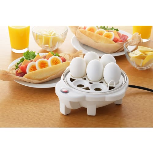 Maruyama Giken Petit Plaisir Electric Egg Boiler with Steaming Plate, Steams Shumai, White, PDY-30