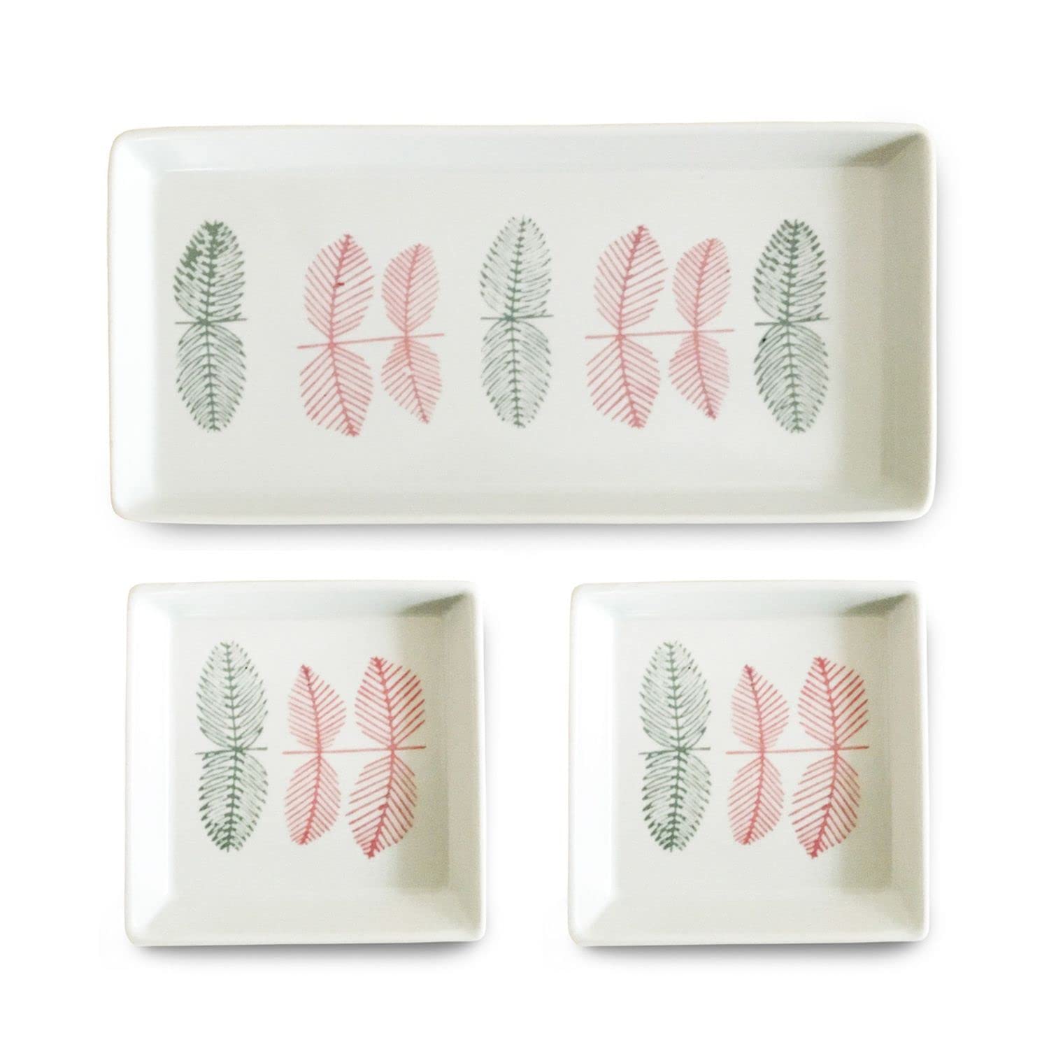 

Hasami Ware Plate Made in 27cm x 13cm Long 2 Square Side Leaf Red 172578 J-kitchens Set, Japan, & 12.2cm Plate, Plates, Pattern, /