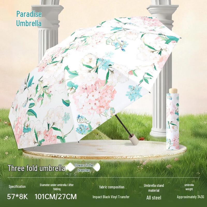 Heaven Umbrella Portable 3-Fold UV Sun/Rain Umbrella