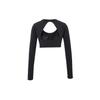 New Nike Women's Long Sleeve Crop Top Black FB4103-010