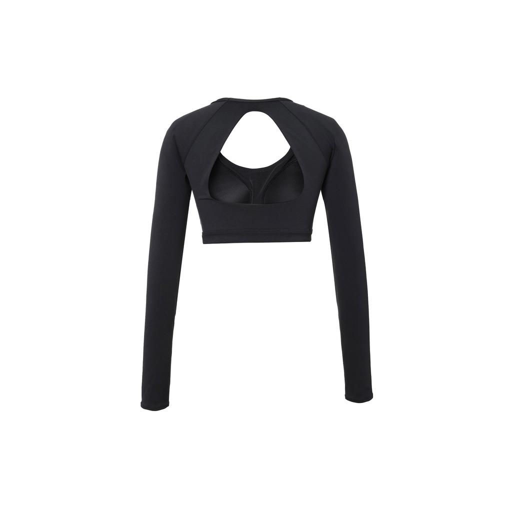 New Nike Women's Long Sleeve Crop Top Black FB4103-010