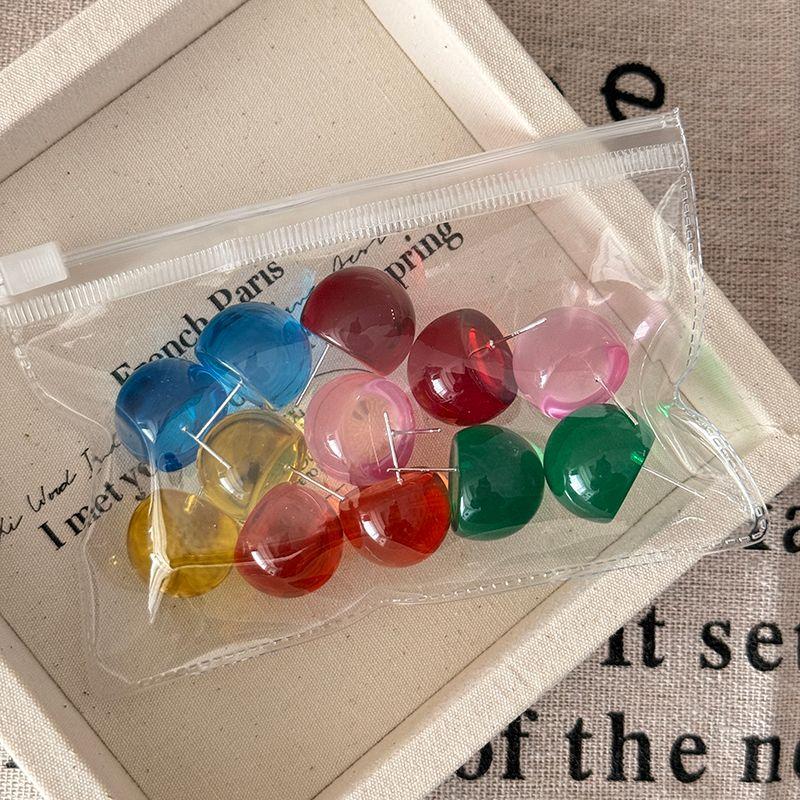 

Прозрачный Пузырь Дофамин Летнее Желе Прозрачный Шар Лед Прозрачный Причудливость Простота и Преувеличение Маленькие Серьги-Пуссеты Женские 6 pairs (one pair each)