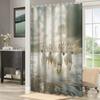 White Horses Animals Sea Ocean Waves Beach Modern Decorative Illustration Bathroom Shower Curtain With 12 Hooks