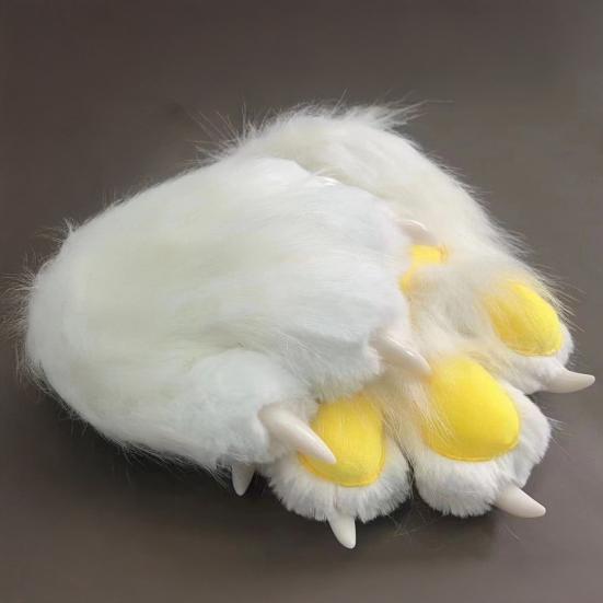 Furry Cat Paw Gloves Plush Animal Paw Mitts Cat Claw Mittens Fluffy Cosplay Gloves for Costume Party Accessories