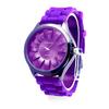 Uformell silikonklokke Jelly Band Flower Dial Sports Style Watch Dame Quartz Watch