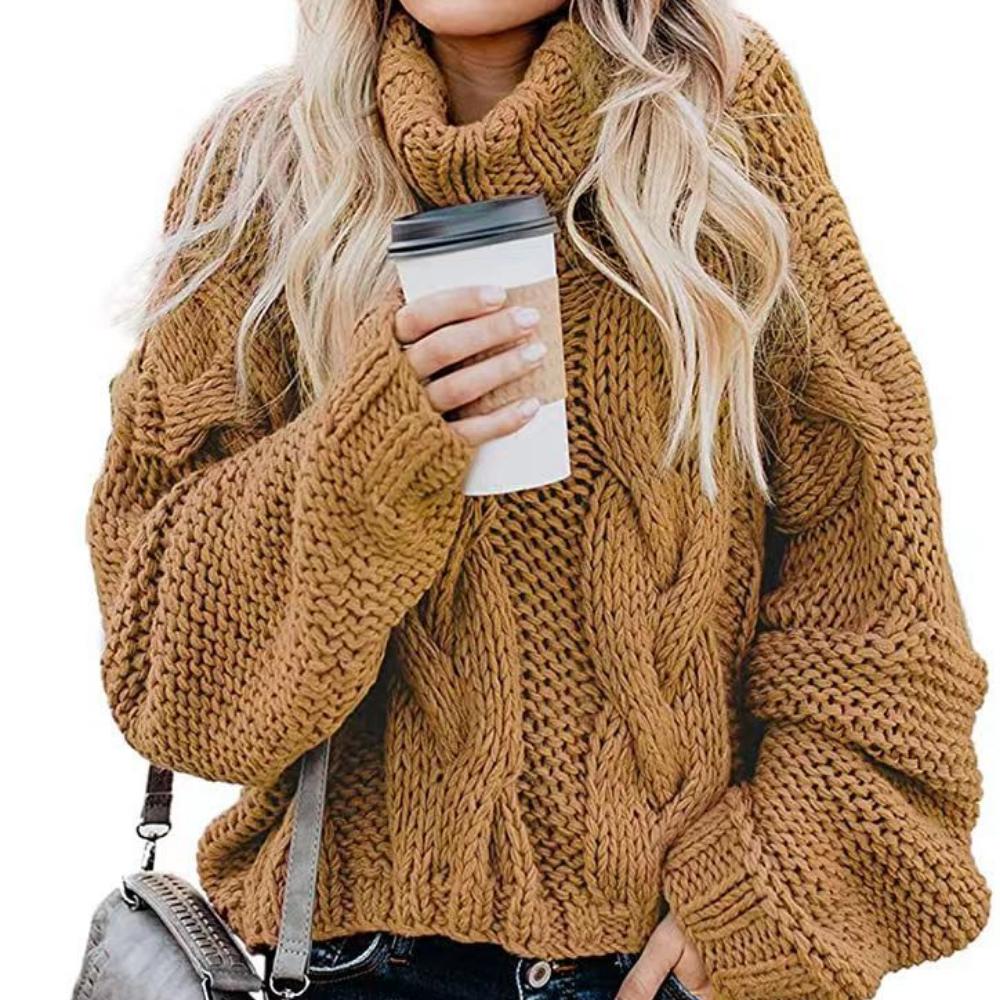 Осеньзима 2023 женский однотонный свободный свитер с воротником в ленивом стиле xxL хаки 2980₽