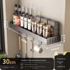 Gunmetal Gray Wall-Mounted No-Drill Kitchen Rack for Knives, Seasonings, and Cutting Boards