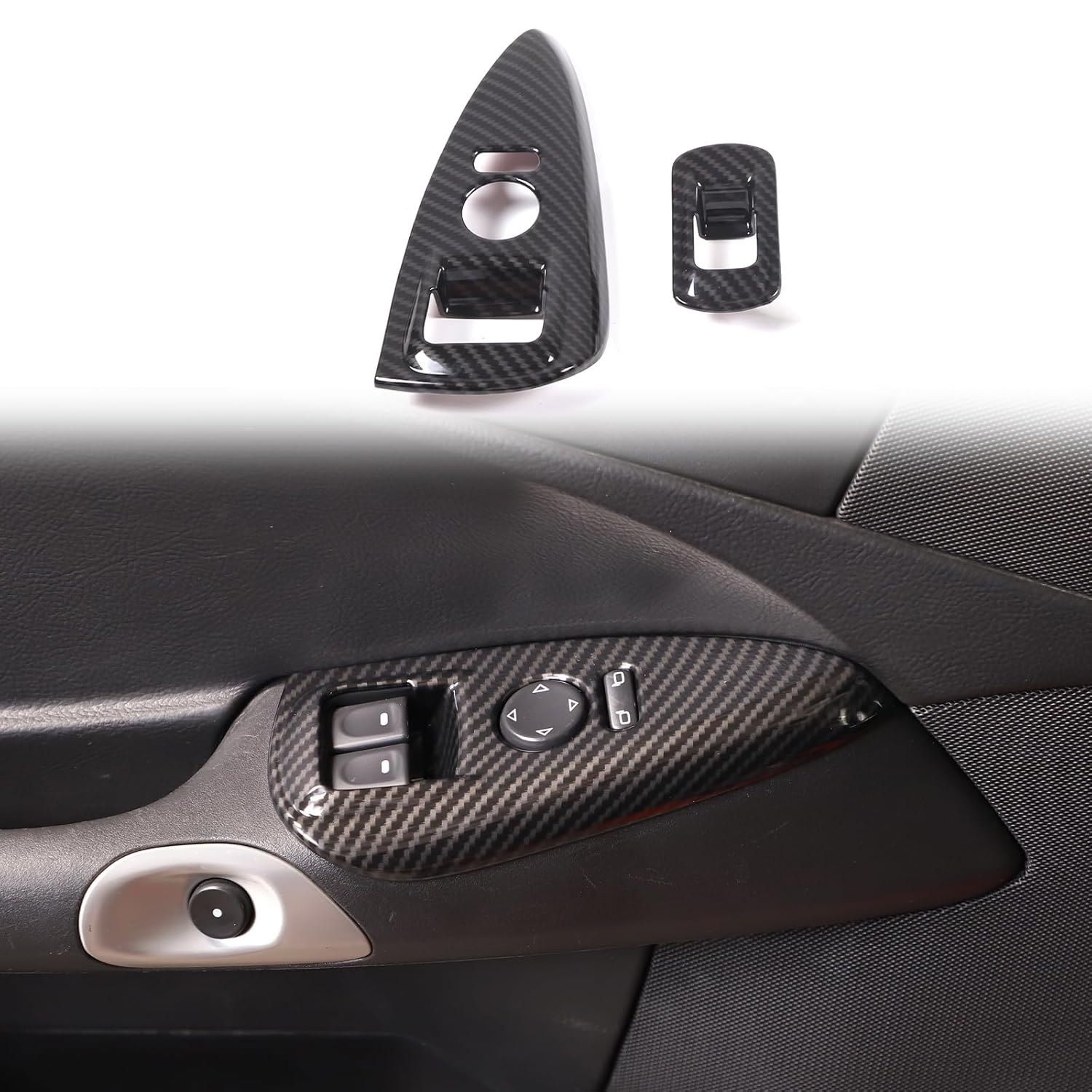

Накладка на кнопку стеклоподъемника, совместимая с Chevy Corvette C6 2005-2013, Декоративная накладка на панель кнопки стеклоподъемника двери автомобиля, Аксессуары (Углеродное волокно carbon fiber pattern