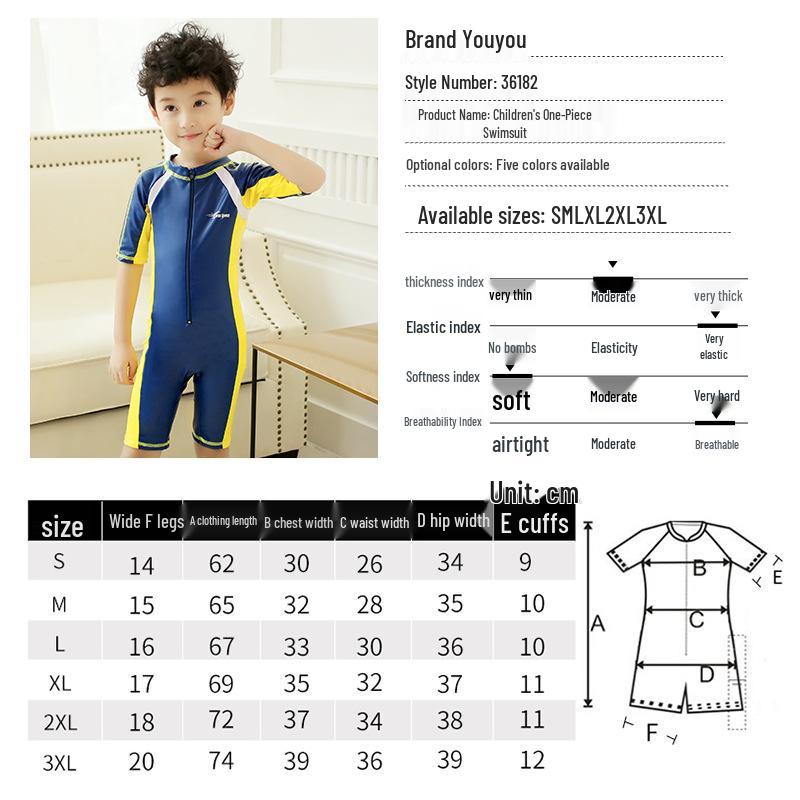 Costumi da bagno per bambini: Costume Intero da Ragazza (Manica Lunga/Corta) & Muta a Pantaloncino per Bambini/Ragazzi