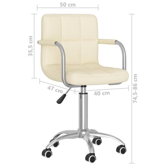 VidaXL Chaise pivotante de salle à manger, Crème Tissu.