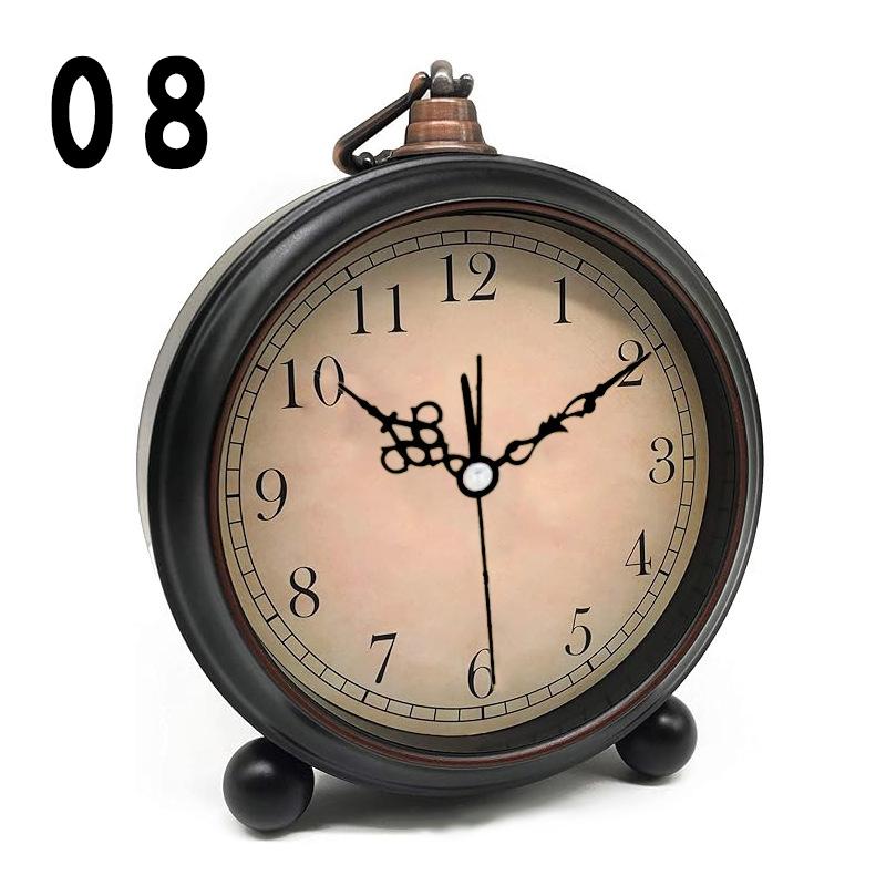 

Вінтажна Настінна Батарейкова Будильник Металевий Нічник Супер Тихий Настільний Кварцовий Годинник Час для Спальні Приліжкового Столу Полиці