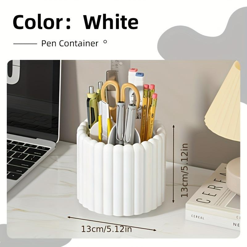 Modern Minimalist 360° Rotating Desk Organizer Pen Holder - Space-Saving, Multi-Functional Office Supplies - for Home & School