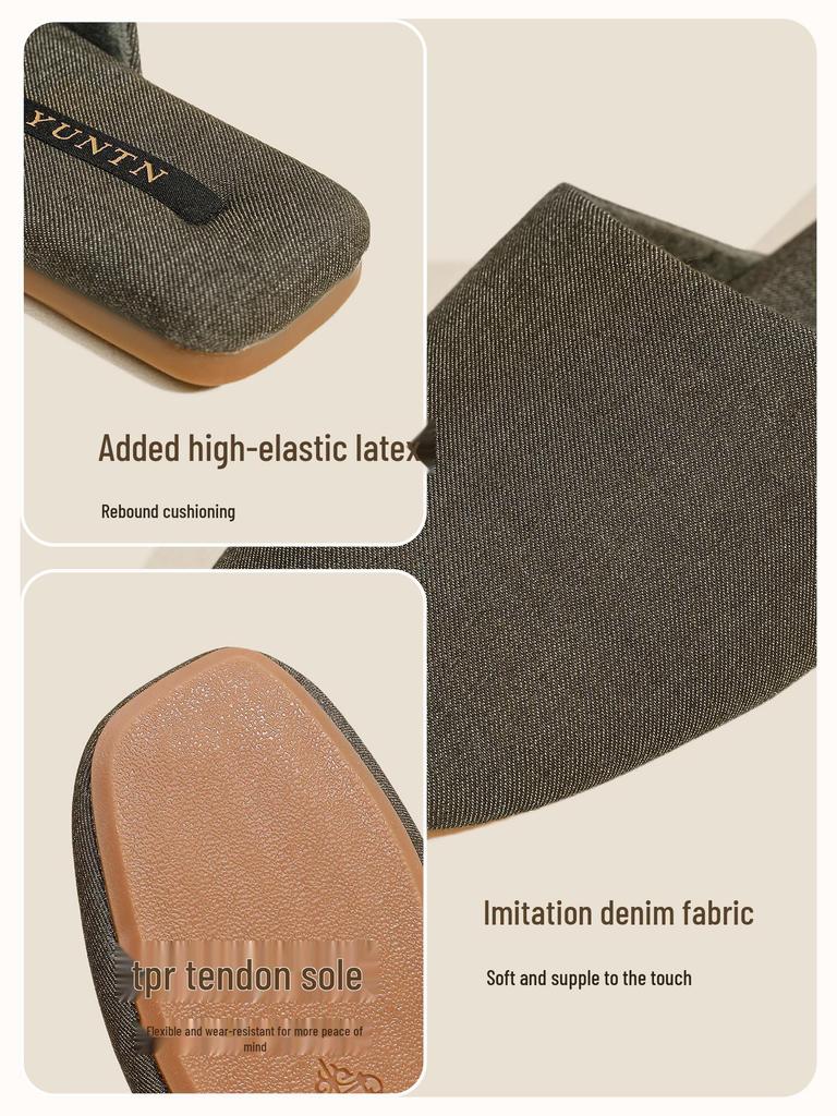 Cloud Group Minimalistische Baotou Baumwollpantoffeln mit Fleecefutter - Rutschfeste, leichte Hausschuhe für Damen & Herren, Herbst/Winter-Kollektion