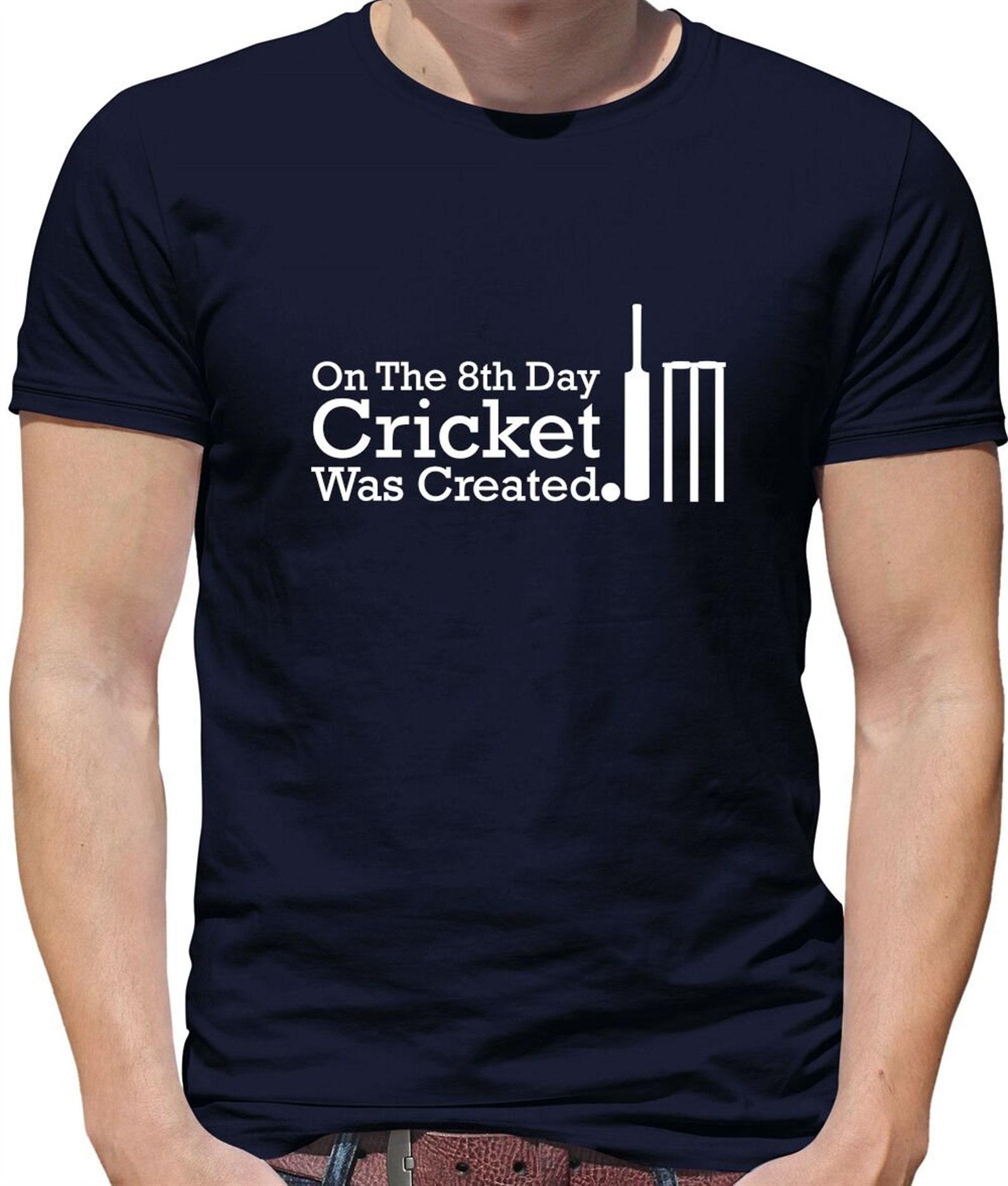 On The 8th Day Cricket Was Created - Mens Womens Kids T-Shirt - funny cricketer player play love fan god religion 4XL
