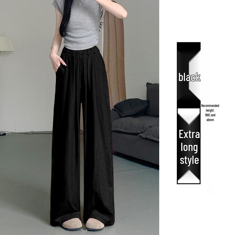 Women's Ice Silk White Wide-Leg Pants - Summer 2025 Collection