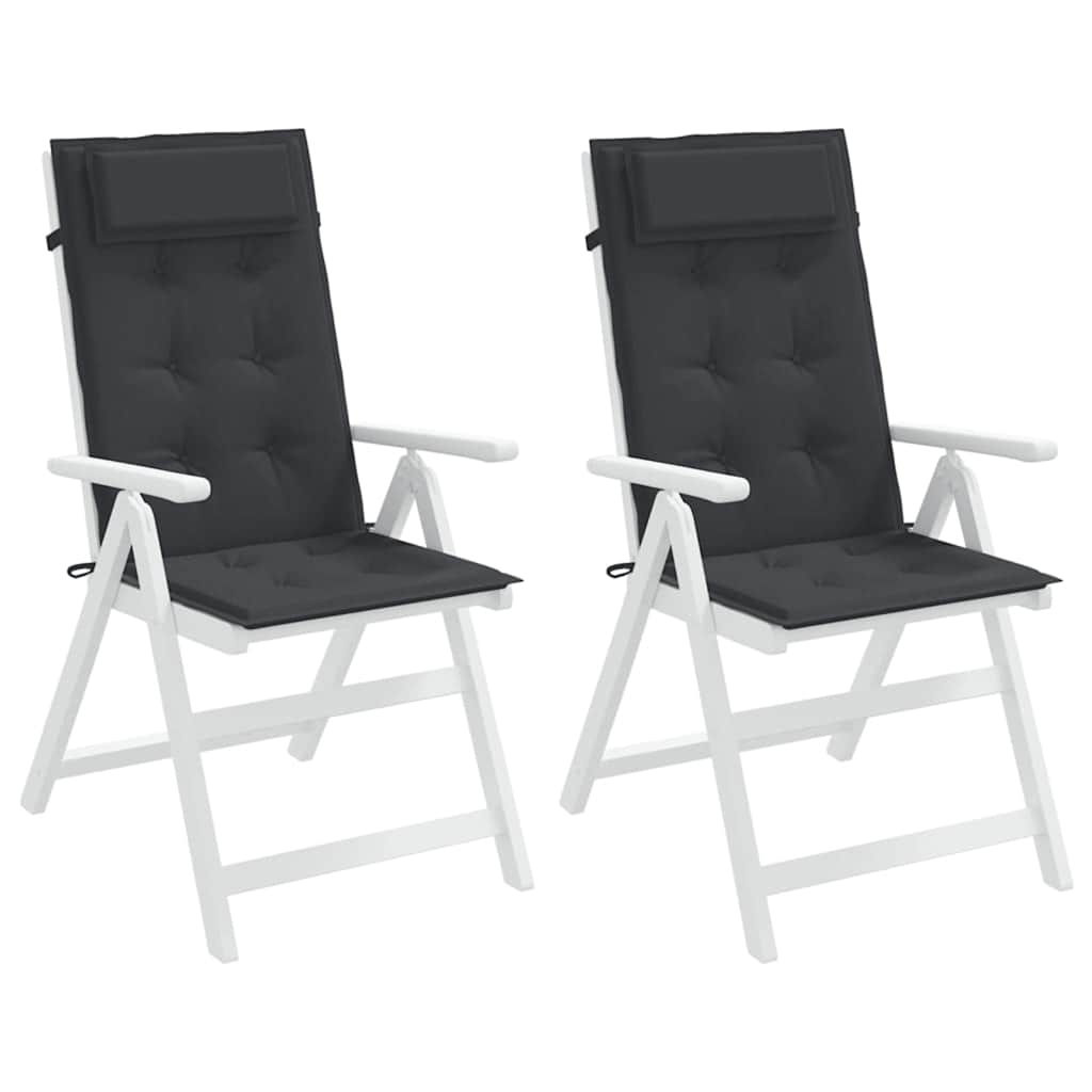 High Back Chair Cushions 2 Pcs Black Oxford Fabric