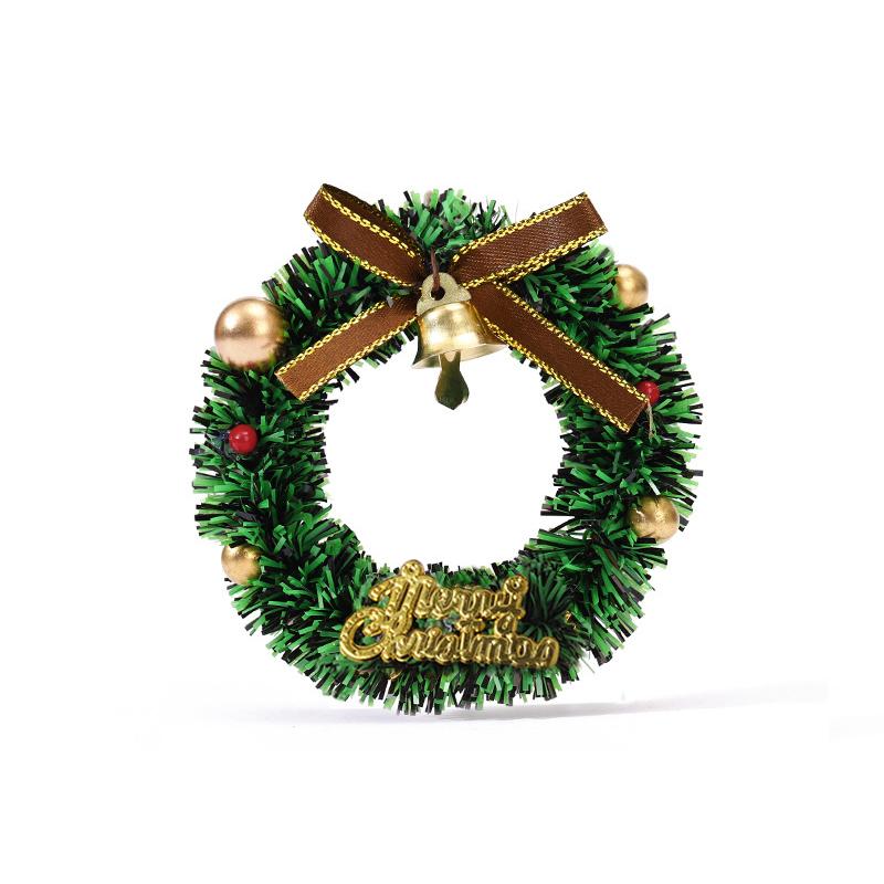 1PC Green Cute Christmas Fridge Magnet Holiday Decor Magnetic Disc with Floral Wreath Gifts For Friends Plastic Home Decor