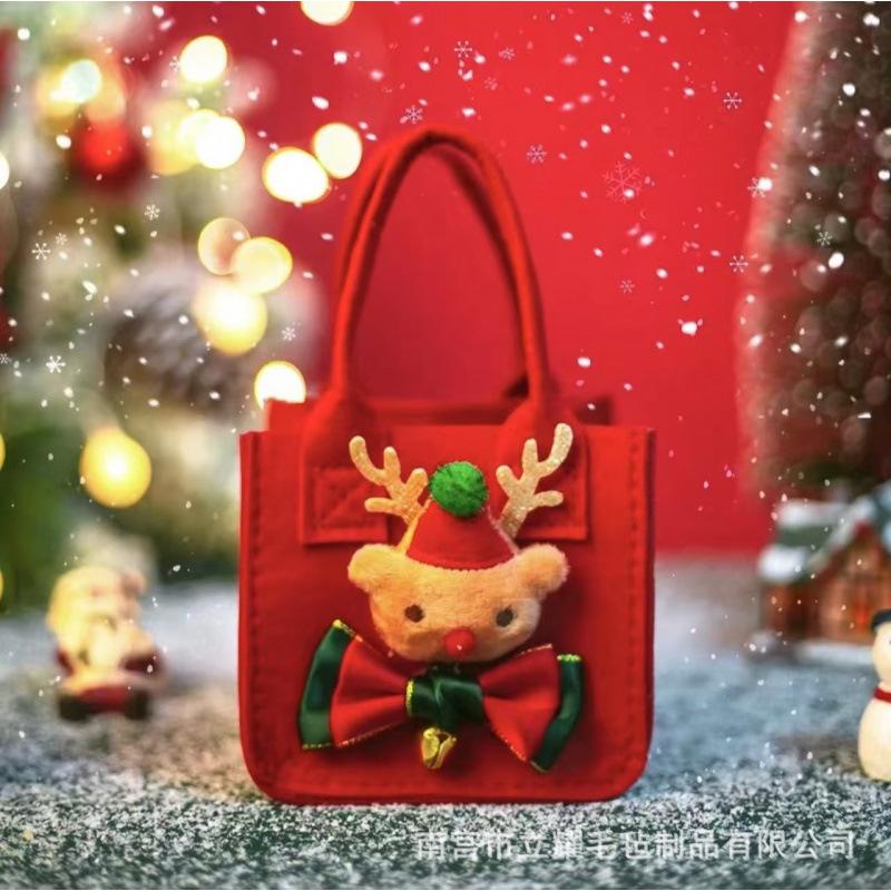 Festival Supplies Christmas Gifts Felt Bags Candy Gift Boxes Small Handbags Christmas Eve Apple Cartoon Storage Felt Bags