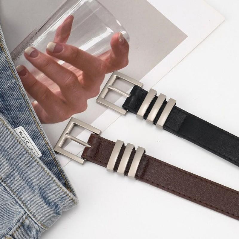 Womens Korean Classic Denim Jeans With Fashionforward Black Belt For Casual Outfits Chic