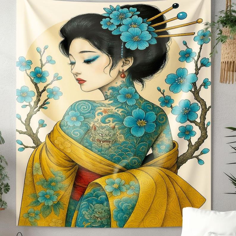 Japanese tattoos tapestry 75x100 чёрный