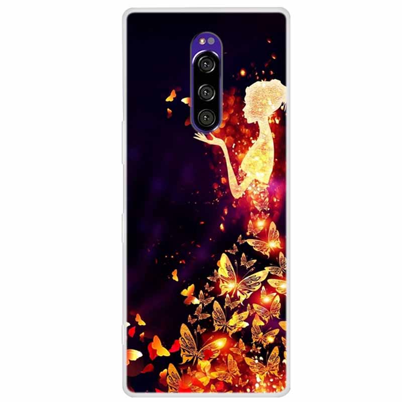 Funda de Silicona Suave para Sony Xperia 1 Funda Moda Transparente Fundas de Teléfono Tigre para Sony Xperia1 XZ4 SO-03L SOV40 J8110 Coque Parachoques