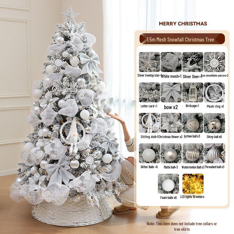 2M Luminous White Flocked Christmas Tree for Home or Window Decoration