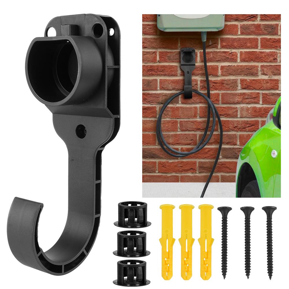 Gun Head Socket For Type 2 Connector EU Plug EV Charger Cable Holder For Electric Car Charging Wall Mount Bracket Car Accessories