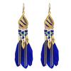 Bohemian Colorful Feather Tassel Earrings For Women Ethnic Beads Drop Statement Hanging Earrings Girls Fashion Jewelry Gift