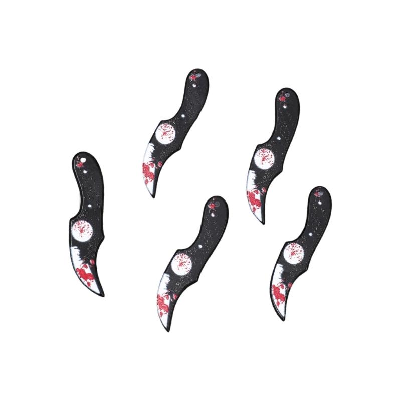 

5PCS Halloween Hair Clip Spooky Axes Daggers Cleaver Scissors Design Acrylic Resin Accessories For Costume Parties