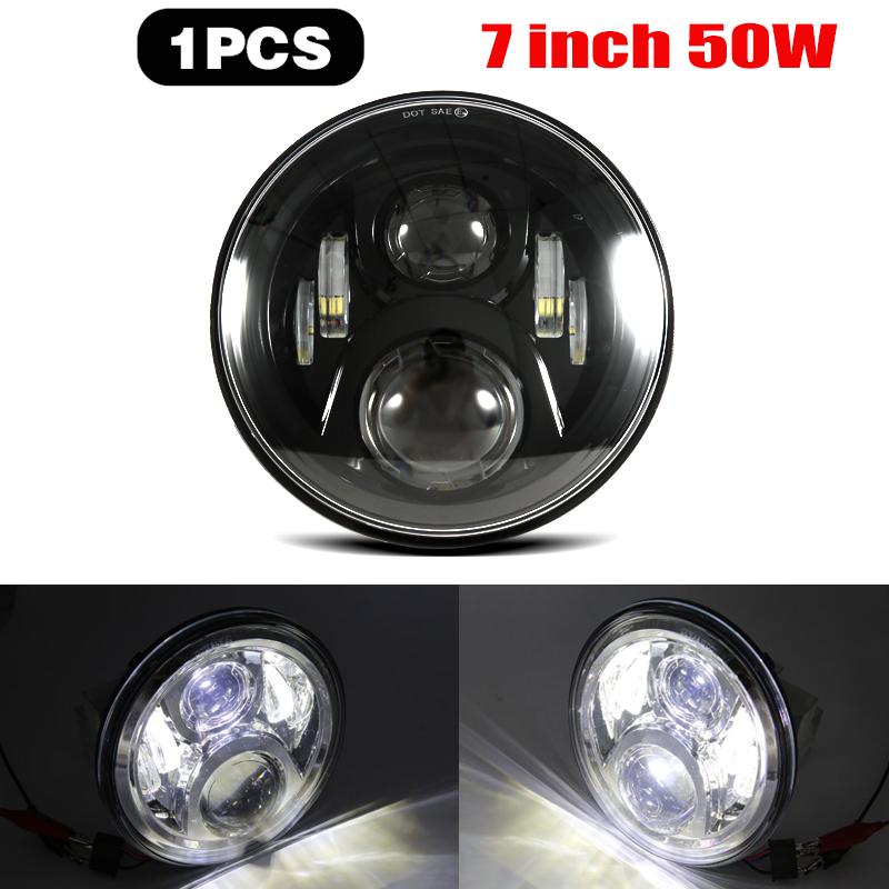 For BMW Harley Softail Cafe Racer Chopper Ural IZH For Honda 7"Led Car Motorcycle Headlight H4 Phare Farol Moto Headlamp