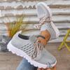 New Breathable Lace-up Low-top Single Shoes for Women, Large-sized Thick-soled Sports Board Shoes