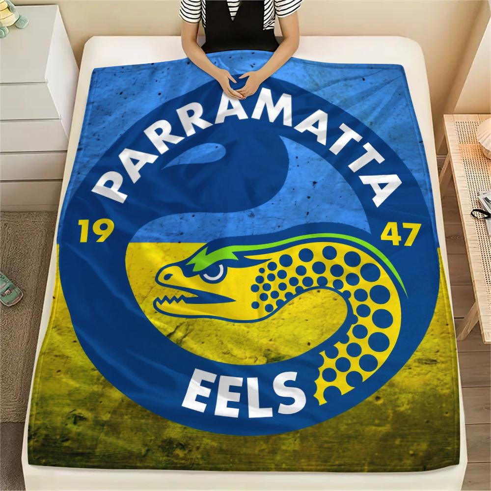 Parramatta Eels pattern Flannel Blanket, High quality Comfortable for All Seasons, Home Decor, Warmth and Comfort, Perfect for Gifts.